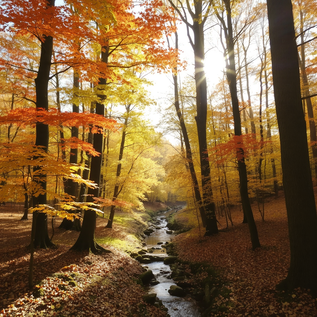 A peaceful forest in autumn