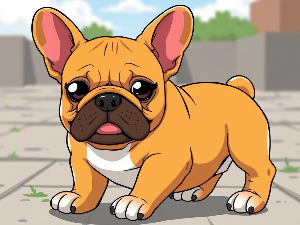 French Bulldog Anime Style