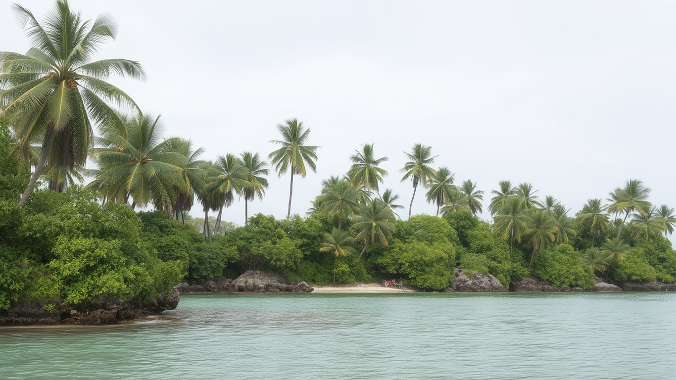 Islands with palm trees