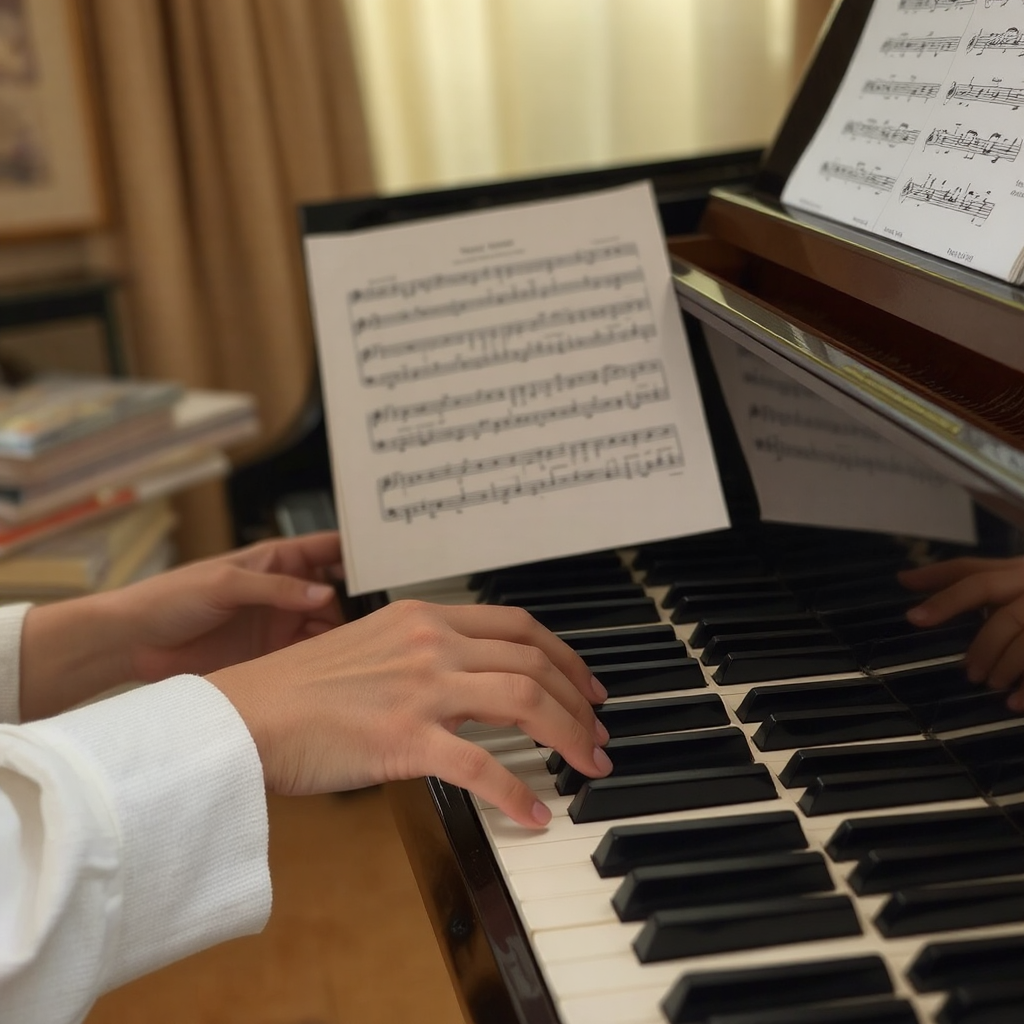 Musician playing the piano