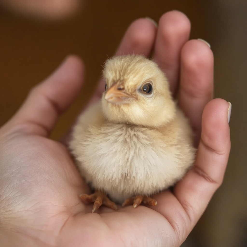 Small adorable chicken