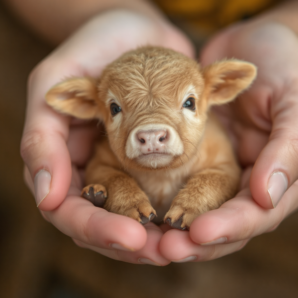 Small adorable cow