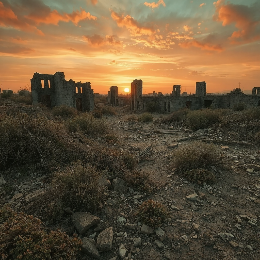 Stark and desolate dystopian landscape