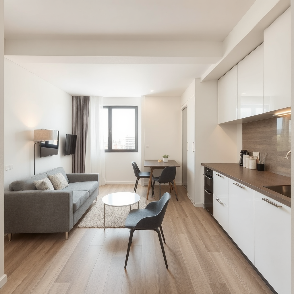 A compact yet stylish studio apartment